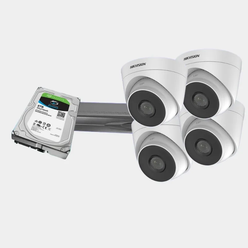 CCTV 4대 패키지 구성 — 녹화기·하드디스크·카메라 4대